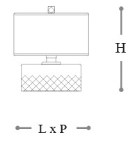 Dimensions of Zagara Opera Italamp Table Lamp